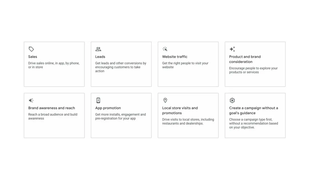 google ads campaigns types